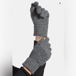 Fishers Finery Women's 100% Cashmere Gloves with Ribbed Cuff Heather Gray